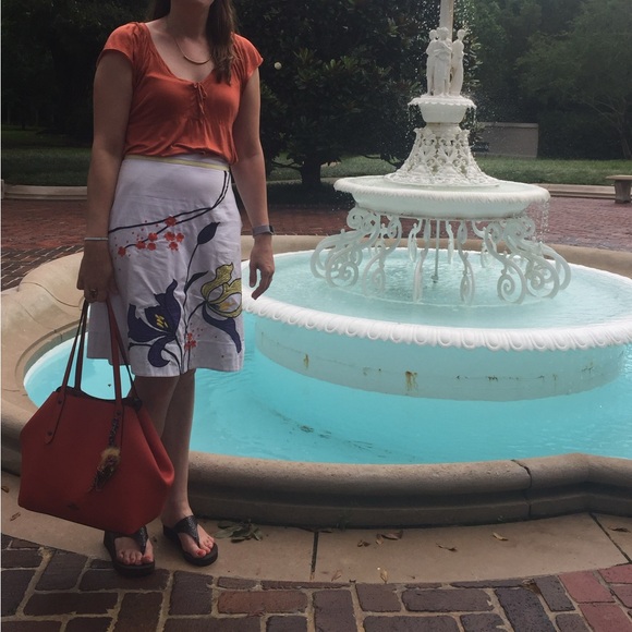 Anthropologie Lithe Iris Shoots Vintage Embroidered Appliqué Skirt 6 - Picture 7 of 7